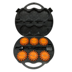 LED Safety Flare Pucks - Orange, 6 Piece, Rechargeable